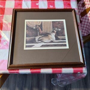 Framed Art of greyhounds from 2004 - about 11 X 14